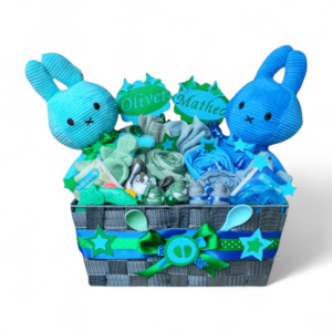 BabyTorta plienková torta darčekový kôš box pre DVOJČATÁ