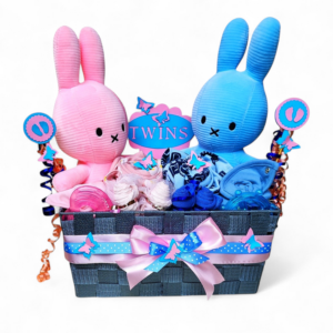 BabyTorta plienková torta darčekový kôš box pre DVOJČATÁ (video)