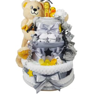 BabyTorta neutrálna trojposchodová plienková torta pre bábätko CLASSIC + VIDEO!