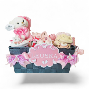 BabyTorta plienková torta darčekový kôš box pre bábätko RUŽOVÝ (video)