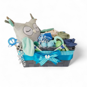 BabyTorta plienková torta darčekový kôš box pre bábätko MINTOVÁ SOVA (video)