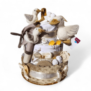 Trojposchodová plienková torta BabyTorta pre bábätko PREMIUM Ga ga ga - VIDEO