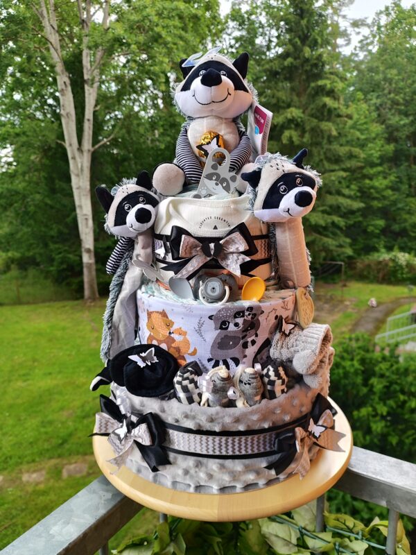 Plienková torta BabyTorta pre bábätko Mýval PREMIUM - různé odstíny (VIDEO) - Image 3