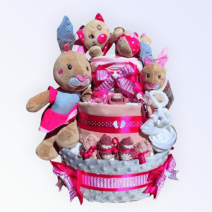 BabyTorta plienková torta pre bábätko RUŽOVÝ ZAJAČIK (video)