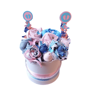 BabyTorta – textilná kytica k narodeniu bábätka XL DVOJČATÁ (video)