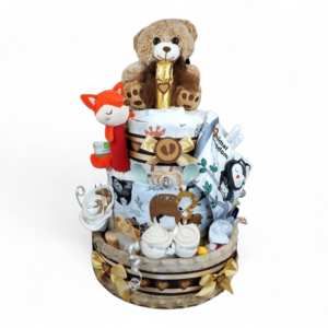 BabyTorta trojposchodová plienková torta pre bábätko LESNÉ ZVIERATKÁ (video)