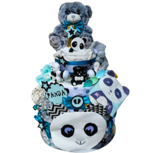 BabyTorta trojposchodová plienková torta pre bábätko PANDA + VIDEO