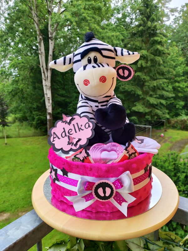 BabyTorta jednoposchodová plienková torta ružova - VIDEO - Image 2