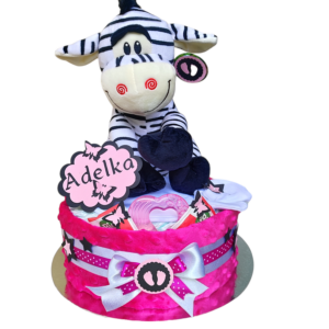 BabyTorta jednoposchodová plienková torta ružova - VIDEO