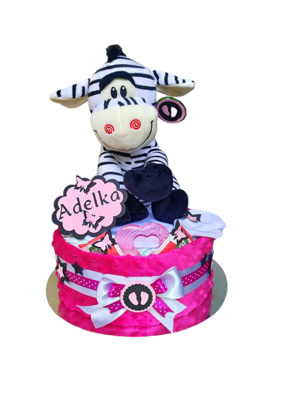 BabyTorta jednoposchodová plienková torta ružova - VIDEO