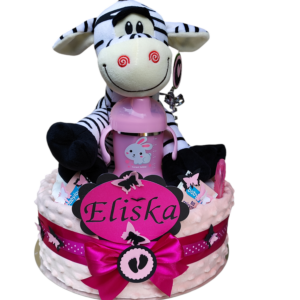 BabyTorta jednoposchodová plienková torta ružova - VIDEO