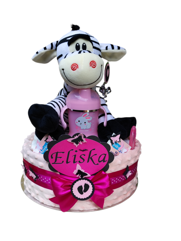 BabyTorta jednoposchodová plienková torta ružova - VIDEO