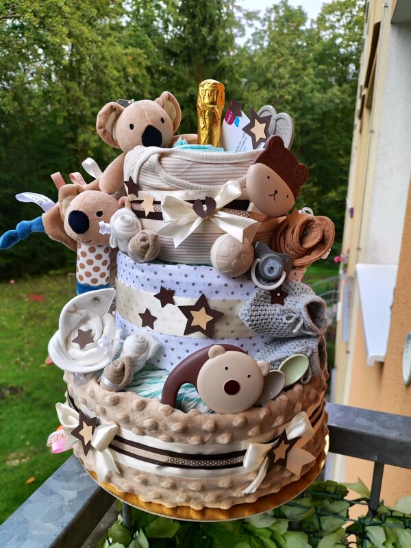 BabyTorta trojposchodová plienková torta pre bábätko Koala PREMIUM - VIDEO - Image 5