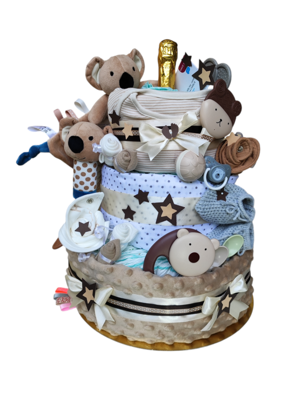 BabyTorta trojposchodová plienková torta pre bábätko Koala PREMIUM - VIDEO - Image 6