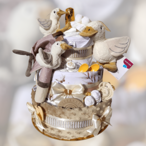 Trojposchodová plienková torta BabyTorta pre bábätko PREMIUM Ga ga ga - VIDEO