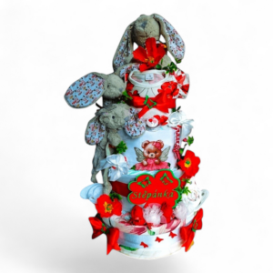 BabyTorta štvorposchodová plienková torta pre bábätko VLČÍ MAK (video)