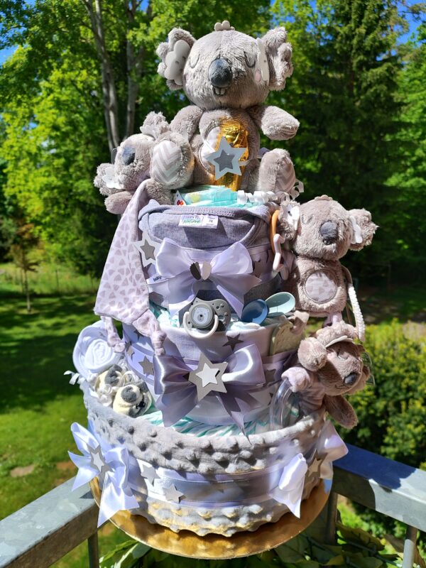 BabyTorta trojposchodová plienková torta pre bábätko Koala PREMIUM - VIDEO - Image 2