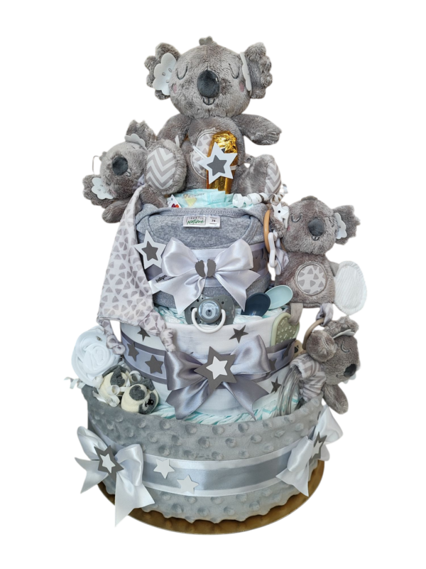BabyTorta trojposchodová plienková torta pre bábätko Koala PREMIUM - VIDEO - Image 3