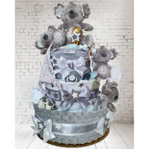 BabyTorta trojposchodová plienková torta pre bábätko Koala PREMIUM - VIDEO