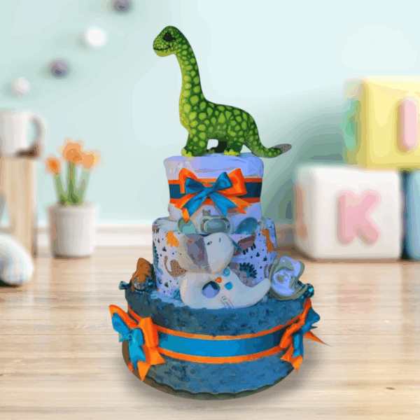 BabyTorta trojposchodová plienková torta pre bábätko DINO (video) - Image 2