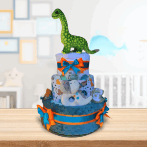 BabyTorta trojposchodová plienková torta pre bábätko DINO (video)