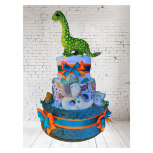BabyTorta trojposchodová plienková torta pre bábätko DINO + VIDEO