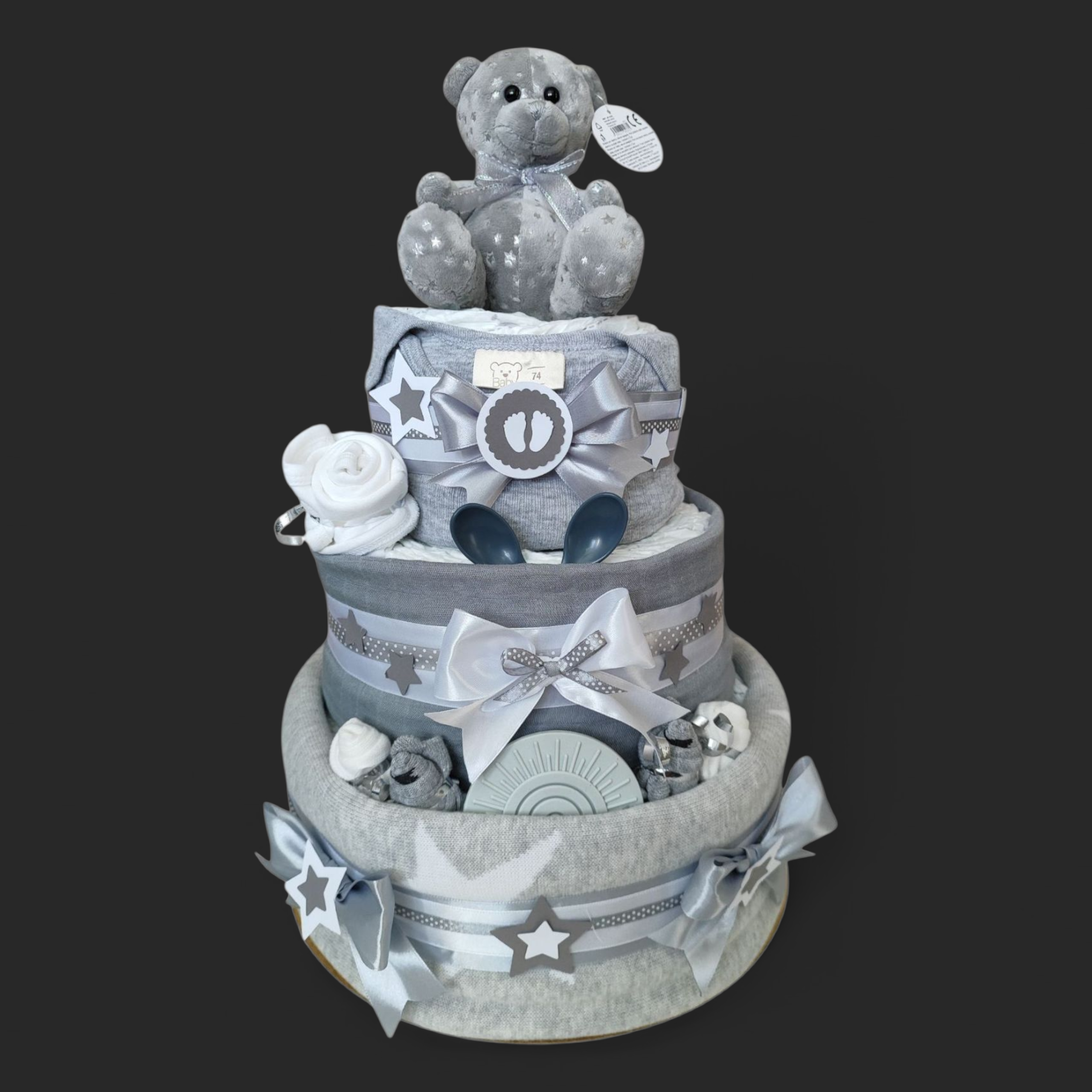 BabyTorta trojposchodová plienková torta pre bábätko MEDVEDÍK (video) - Image 2