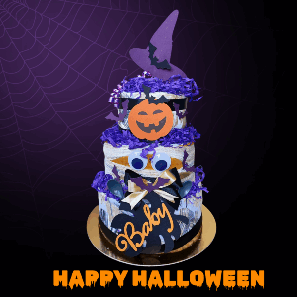 BabyTorta trojposchodová plienková torta pre bábätko HAPPY HALLOWEEN (video) - Image 2