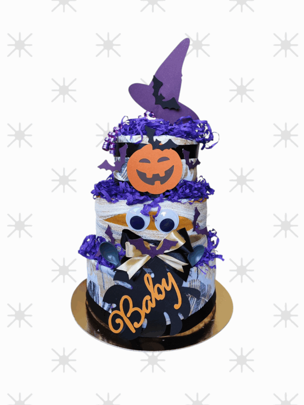 BabyTorta trojposchodová plienková torta pre bábätko HAPPY HALLOWEEN (video)