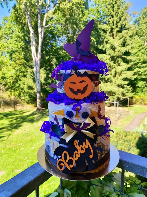 BabyTorta trojposchodová plienková torta pre bábätko HAPPY HALLOWEEN (video) - Image 3