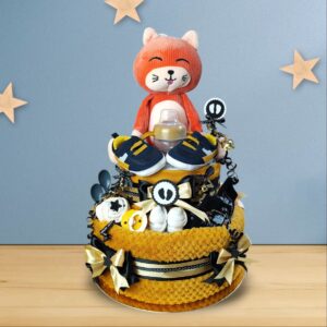 BabyTorta dvojposchodová plienková torta pre bábätko oranžová MAČIČKA