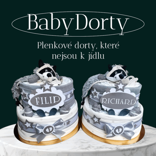 BabyTorta dvojposchodová plienková torta pre bábätko neutral MÝVAL (video) - Image 5