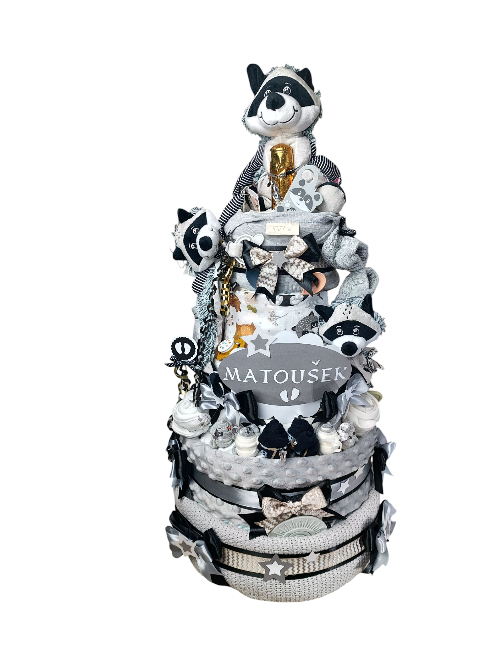 BabyTorta MAXI päťposchodová plienková torta pre bábätko MÝVAL (video) – Obrázok 5