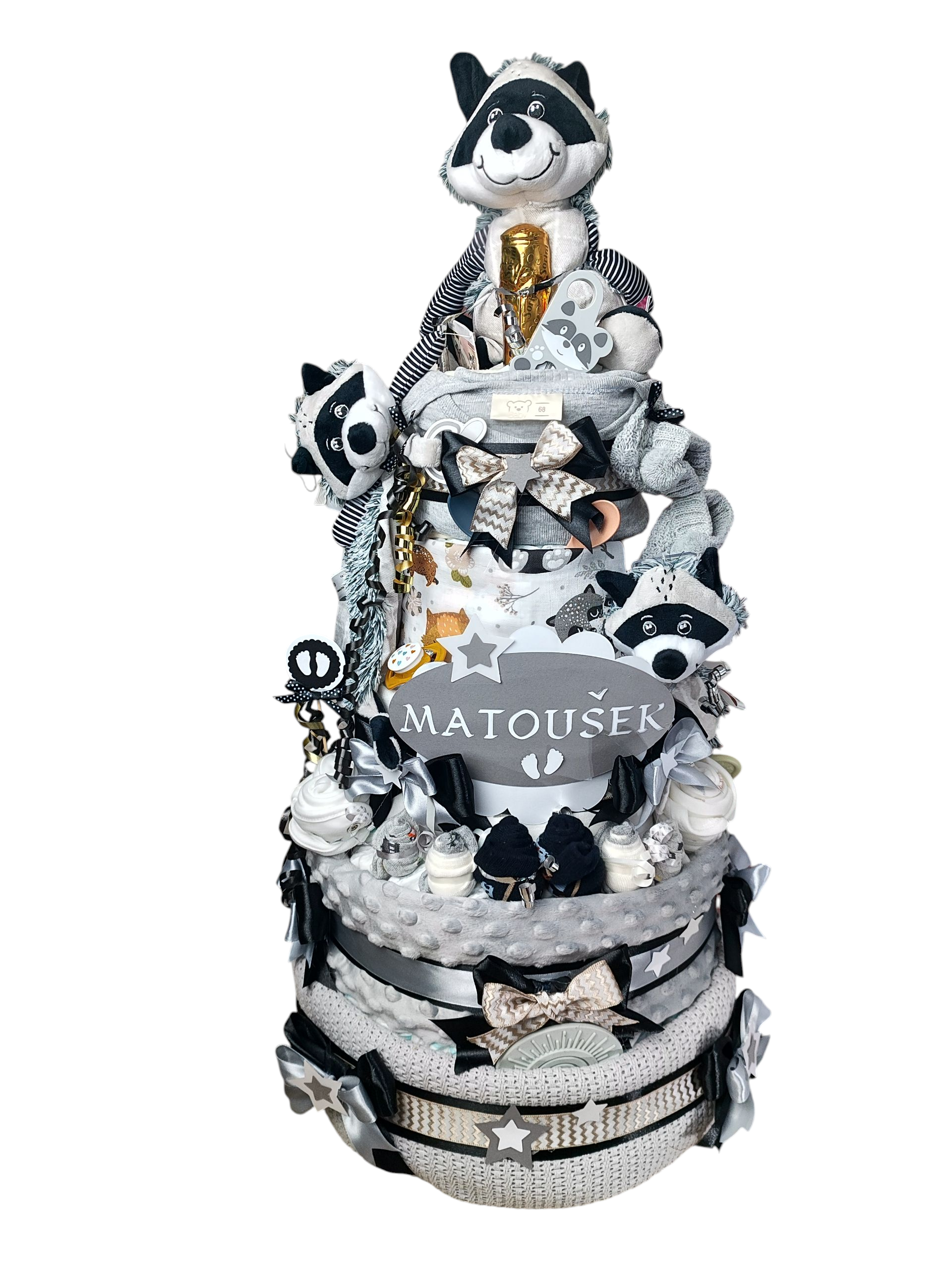 BabyTorta MAXI päťposchodová plienková torta pre bábätko MÝVAL (video) – Obrázok 4