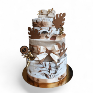 BabyTorta trojposchodová plienková torta pre bábätko EUKALYPTUS (video)