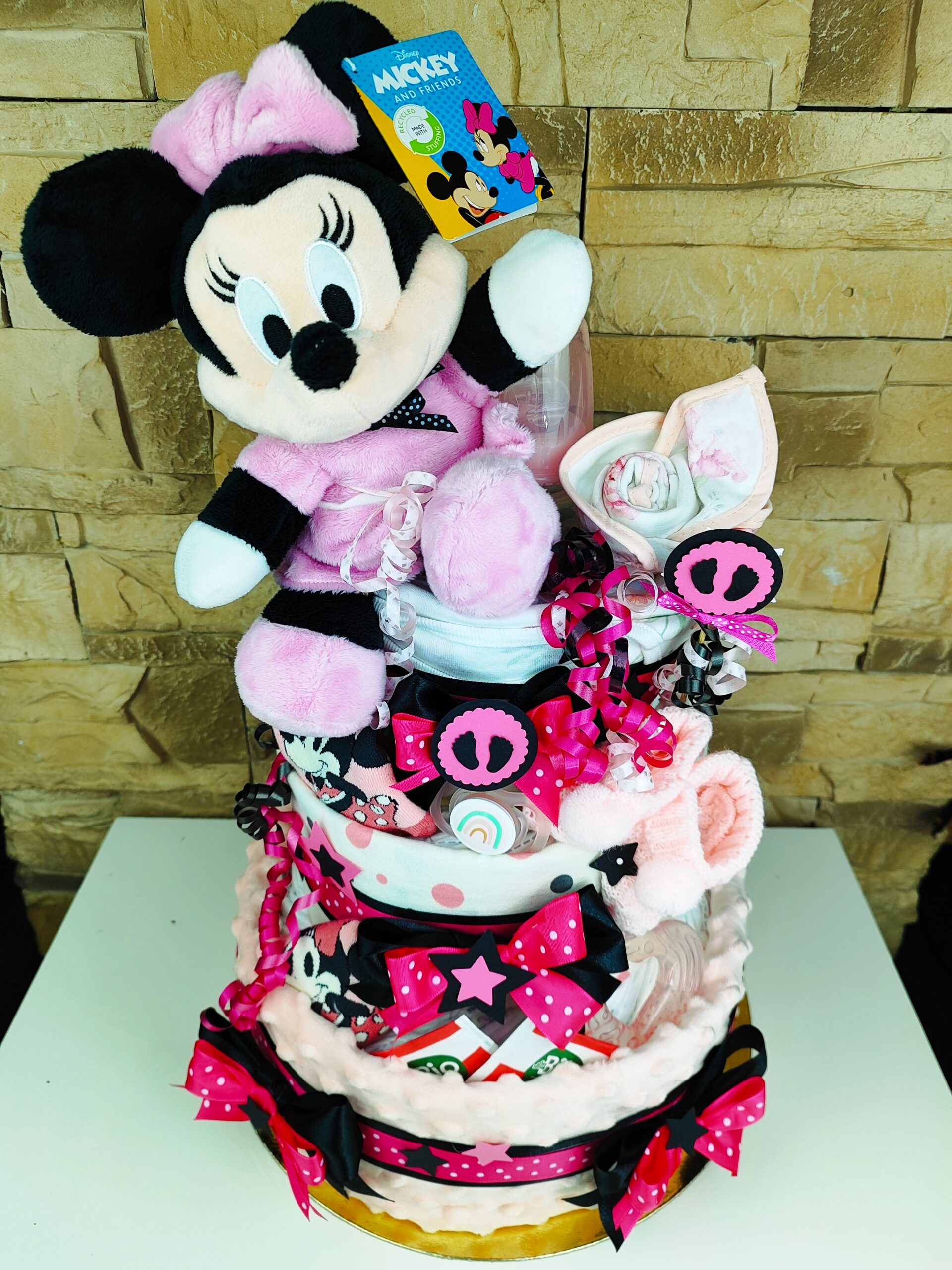 BabyDort malinová plienková torta pre bábätko MINNIE MOUSE edition (video) – Obrázok 11