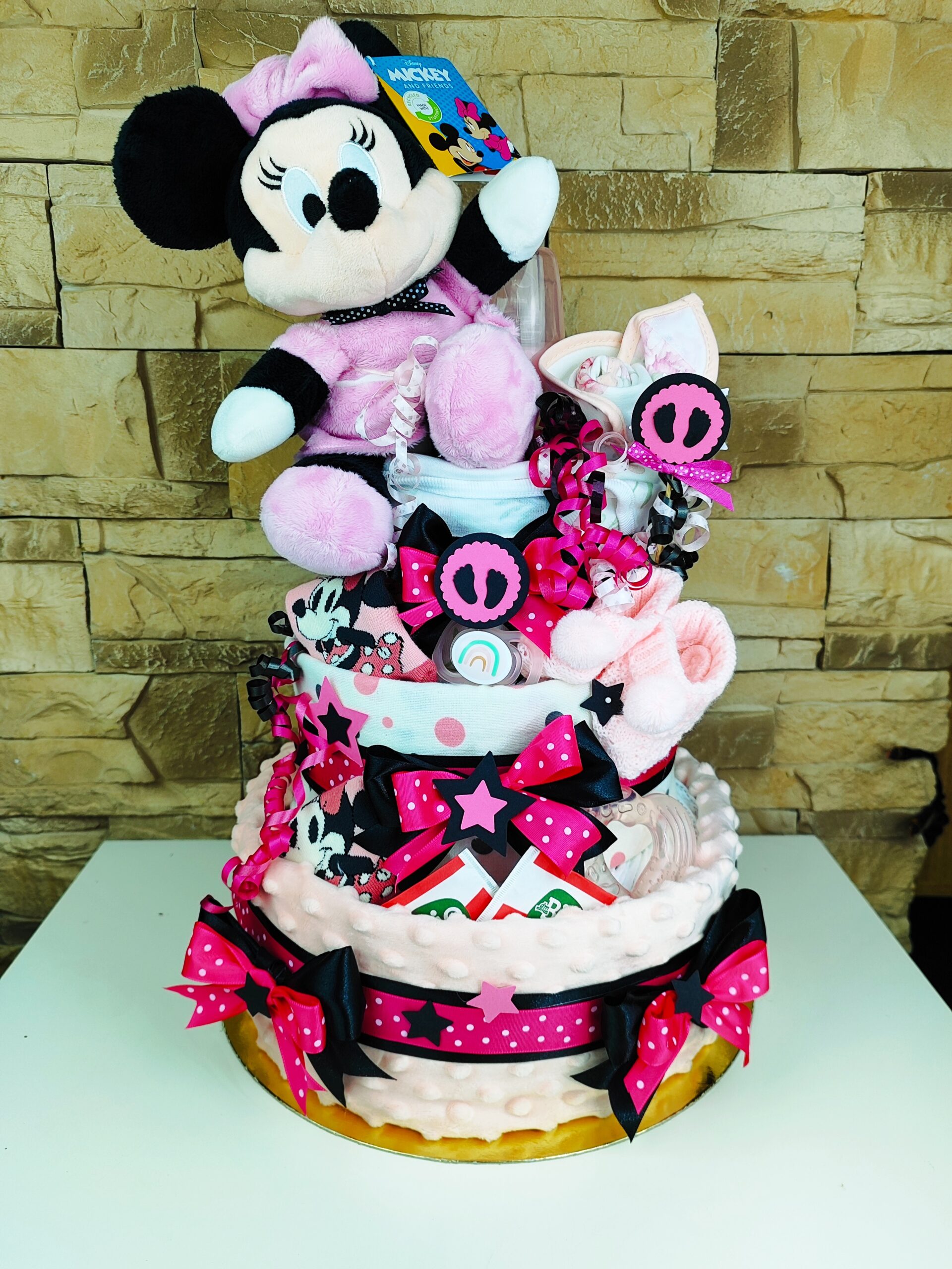 BabyDort malinová plienková torta pre bábätko MINNIE MOUSE edition (video) – Obrázok 12