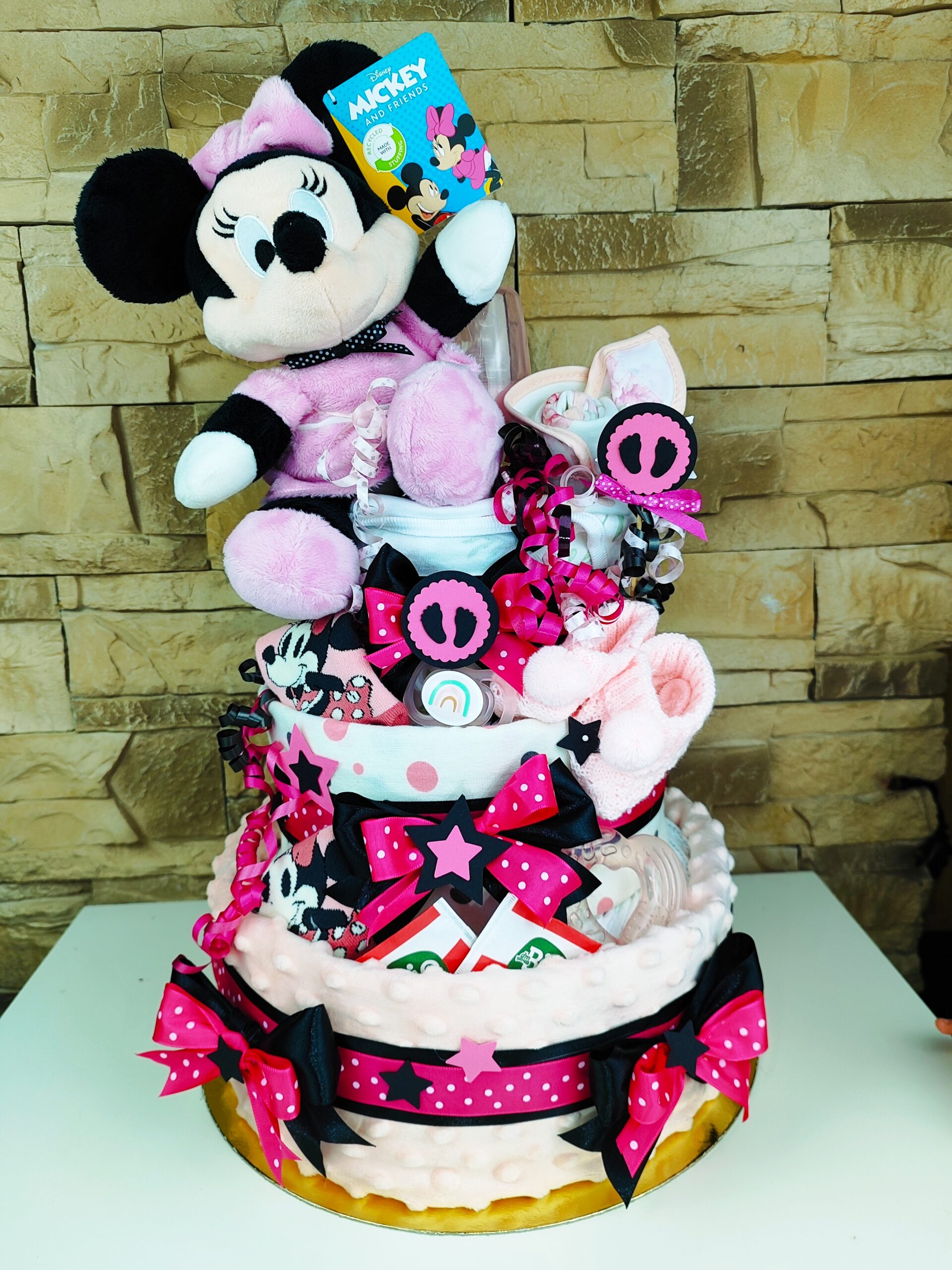BabyDort malinová plienková torta pre bábätko MINNIE MOUSE edition (video) – Obrázok 5