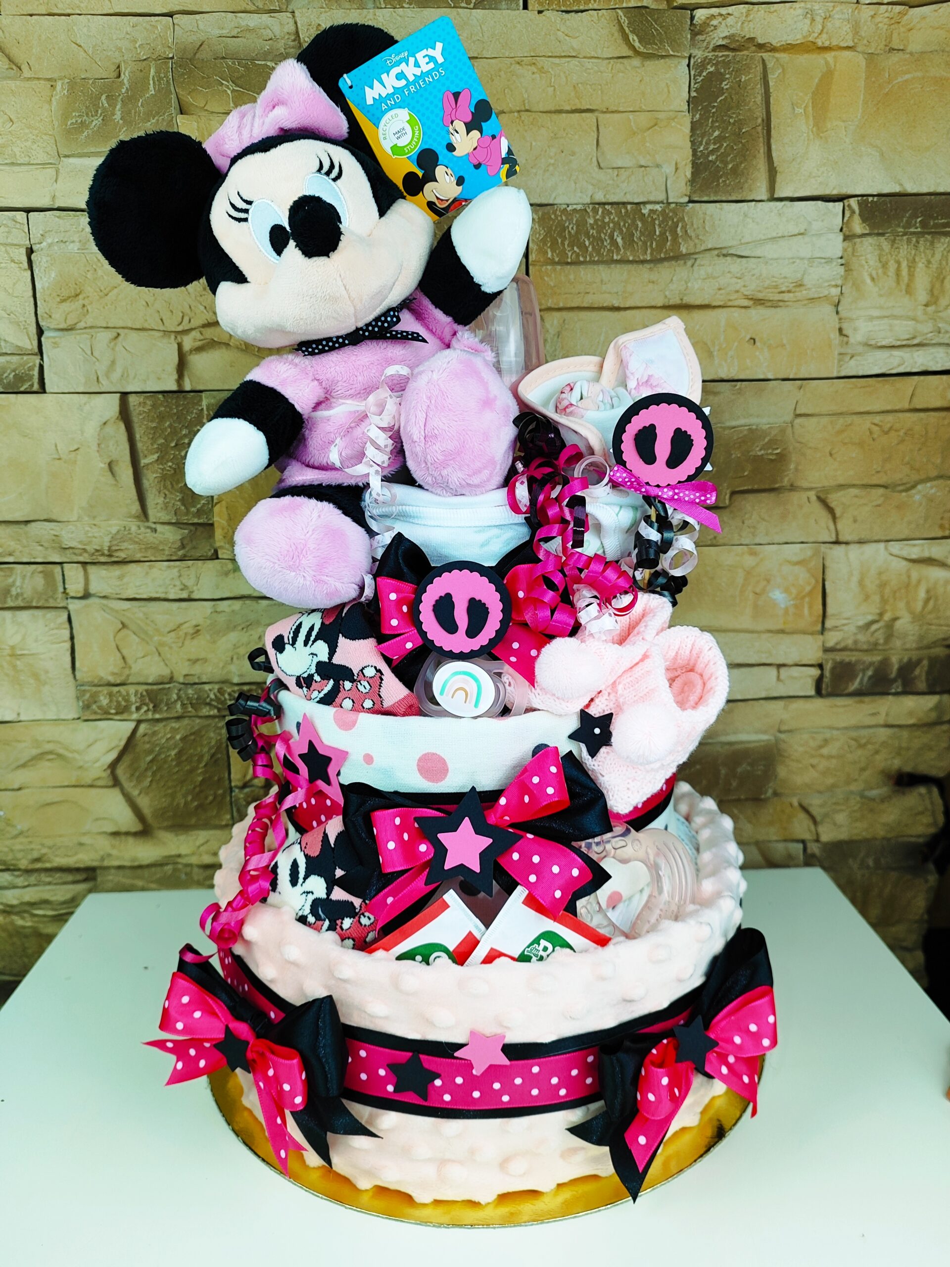 BabyDort malinová plienková torta pre bábätko MINNIE MOUSE edition (video) – Obrázok 6