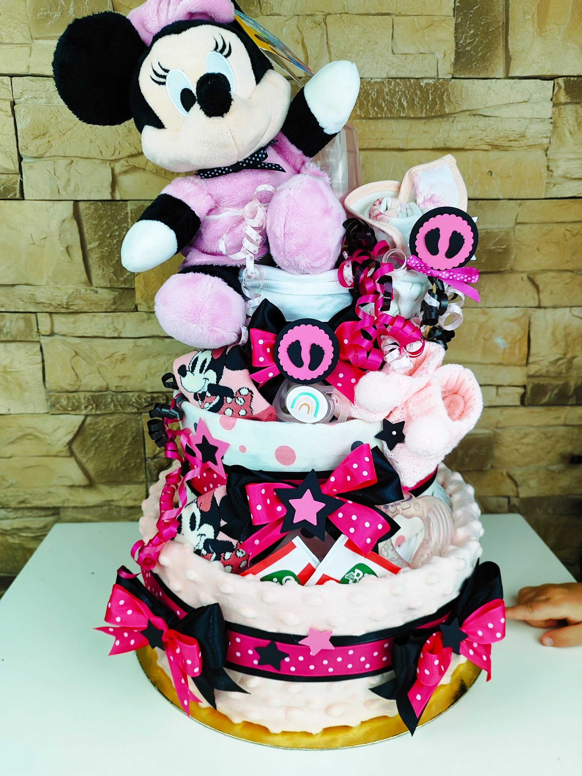 BabyDort malinová plienková torta pre bábätko MINNIE MOUSE edition (video) – Obrázok 4