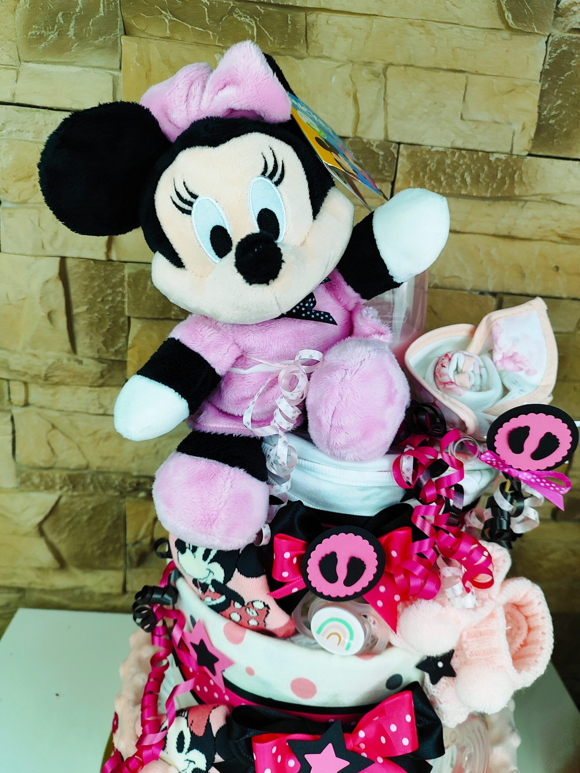 BabyDort malinová plienková torta pre bábätko MINNIE MOUSE edition (video) – Obrázok 8