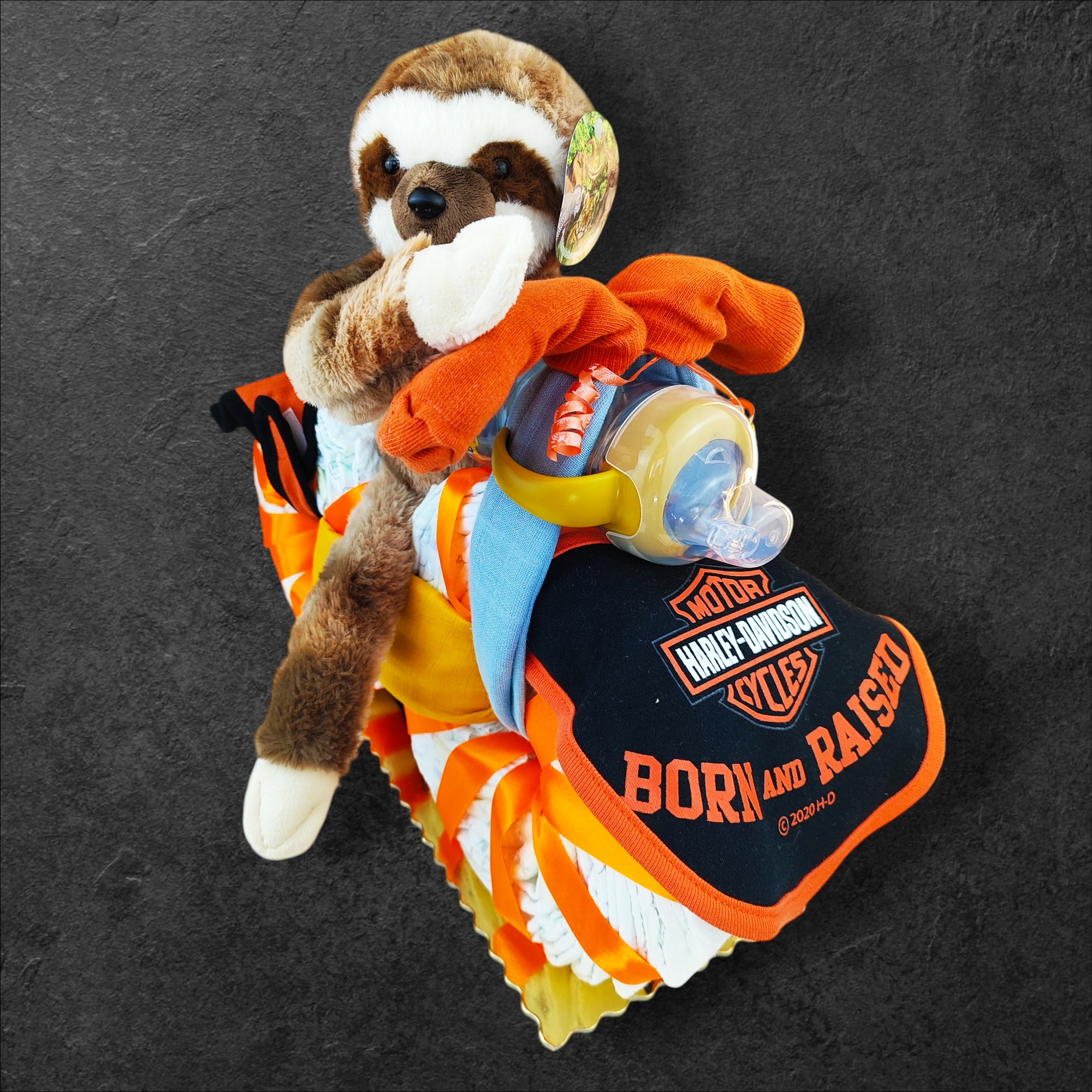 BabyTorta plienková motorka pre bábätko HARLEY DAVIDSON (video) – Obrázok 4