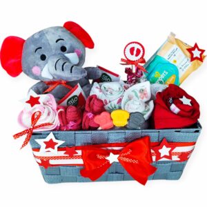 BabyTorta plienková torta darčekový kôš box pre bábätko ČERVENÝ (video)