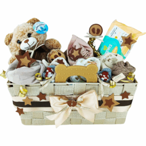 BabyTorta plienková torta darčekový kôš box pre bábätko NATURAL (video)