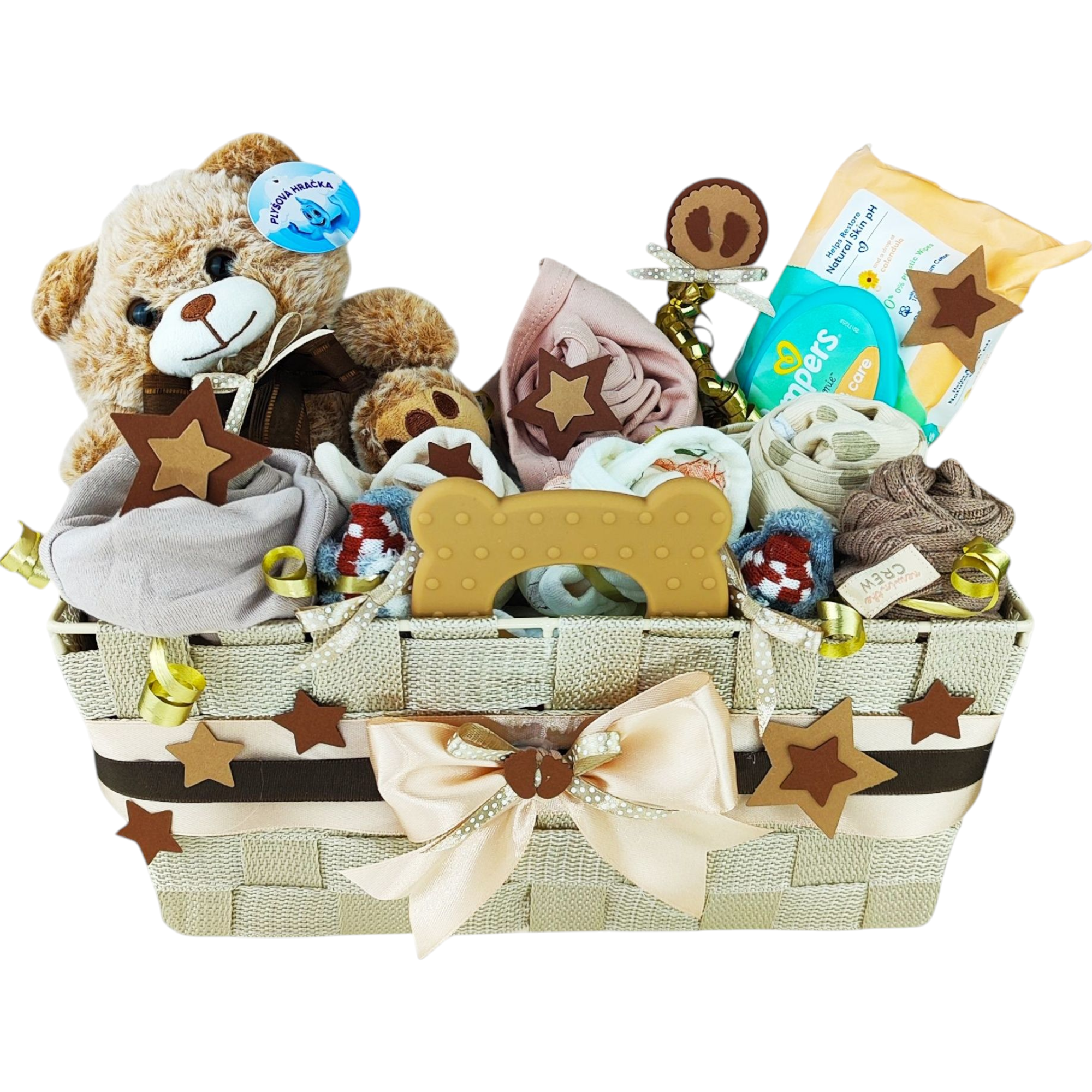 BabyTorta plienková torta darčekový kôš box pre bábätko NATURAL (video)