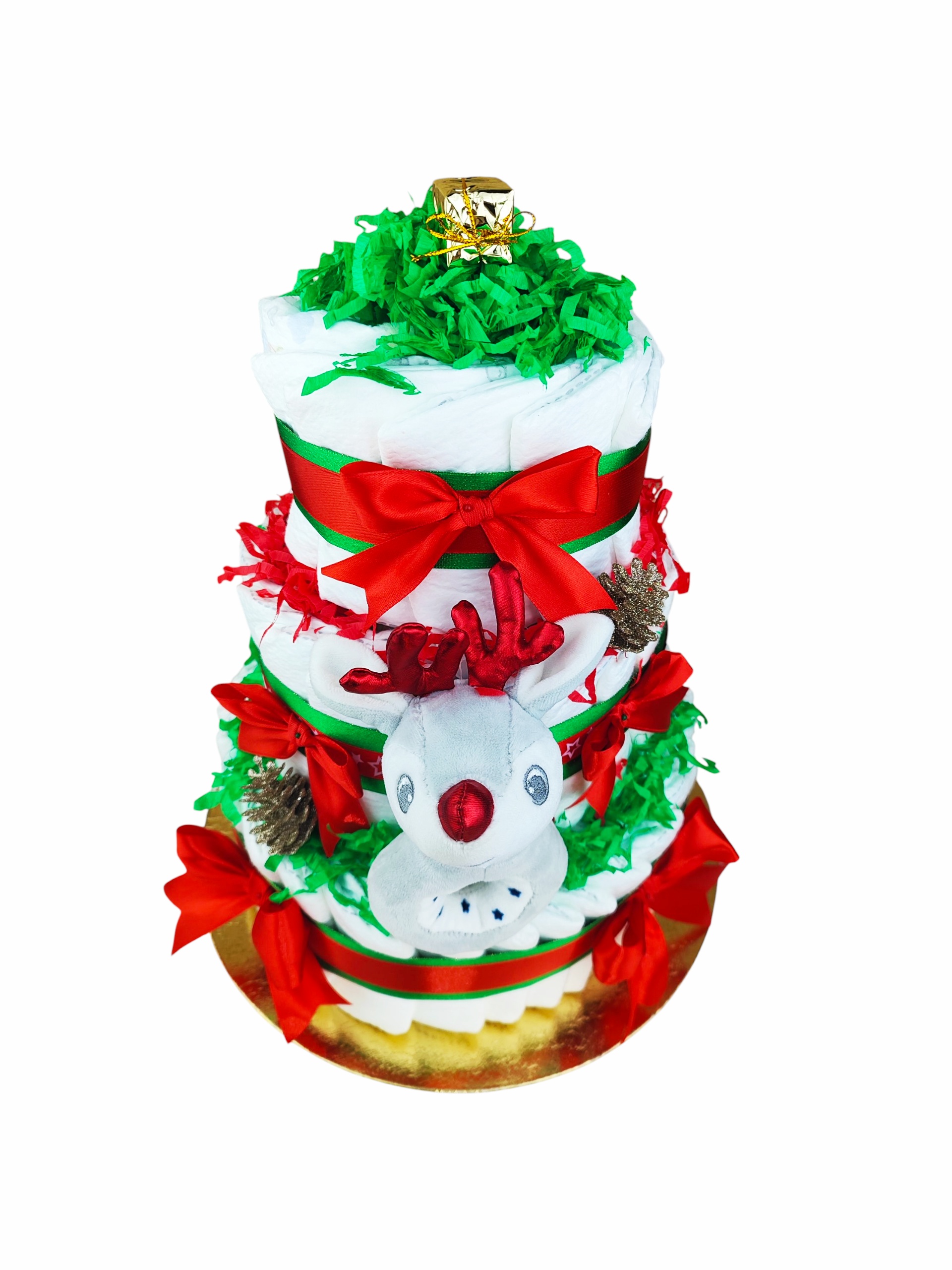 BabyTorta trojposchodová plienková torta pre bábätko VIANOČNÁ economy (video) – Obrázok 5