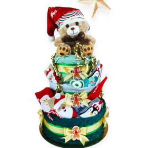 BabyTorta trojposchodová plienková torta pre bábätko VIANOČNÁ premium (video)