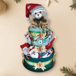 BabyTorta trojposchodová plienková torta pre bábätko VIANOČNÁ premium (video)