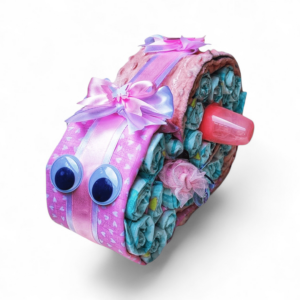 BabyTorta plienková torta v tvare slimáka RUŽOVA