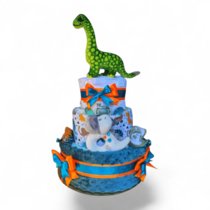 BabyTorta trojposchodová plienková torta pre bábätko DINO (video)
